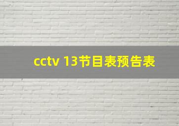 cctv 13节目表预告表